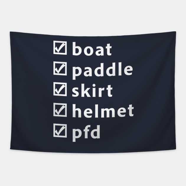 Whitewater Kayaking Boat PFD Skirt Helmet Paddle Tapestry by Compassandbliss