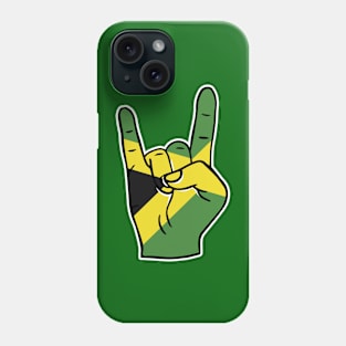 Rock On Jamaica // Jamaican Flag Rock Hand Phone Case