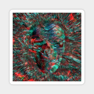 Skull design on abstract Magnet