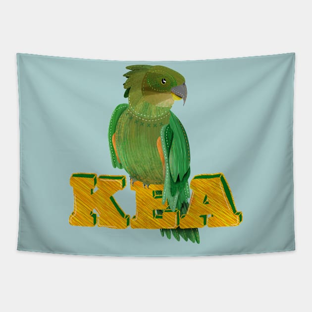 Kea New Zealand native bird Tapestry by mailboxdisco