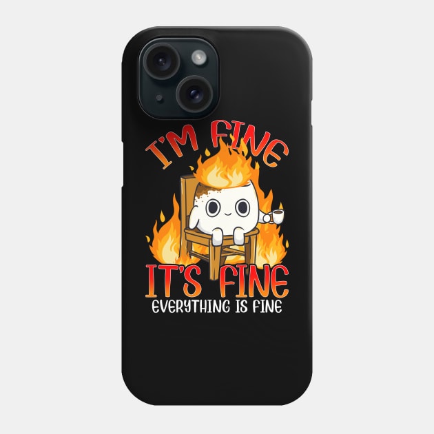 Marshmallow I'm Fine Meme Outdoor Men Kids Women Camping Phone Case by KsuAnn