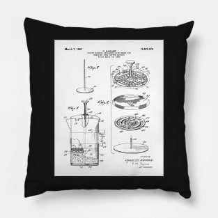 Coffee Filter Patent - Coffee Shop Art - Black And White Pillow