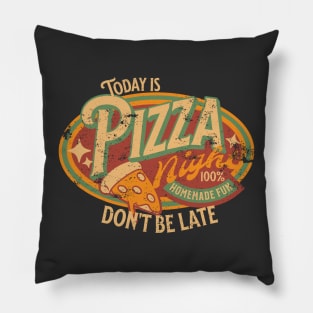 Pizza Night fun logo distressed Pillow