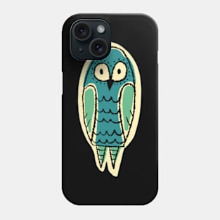 Tall and Cute Blue Owl Simple Illustration Phone Case