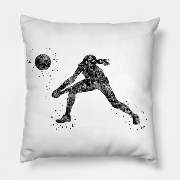 Volleyball girl Pillow by RosaliArt