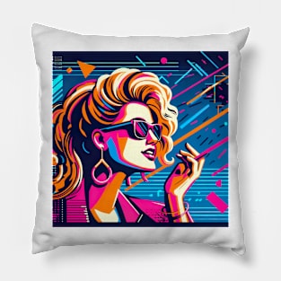 Vaporwave Diva 1980s Model Pillow