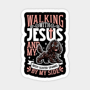 Jesus and dog - Irish Water Spaniel Magnet