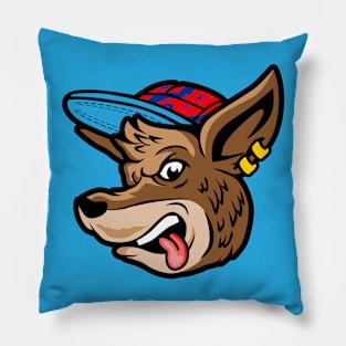 Cool Cartoon Kangaroo Head with Pierced Ear Pillow