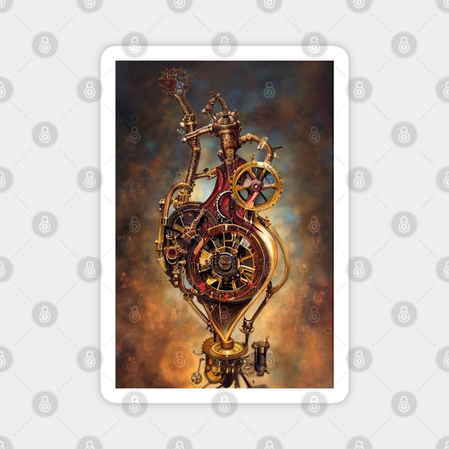 Steampunk mechanical heart Magnet by Dendros-Studio