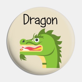 Fiery Green Dragon Pin