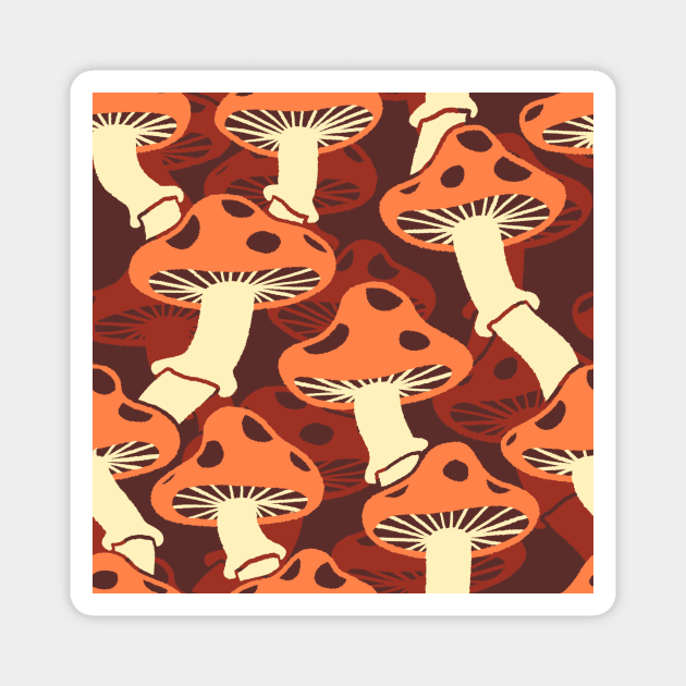 Double Mushroom Pattern 1 Magnet by knitetgantt