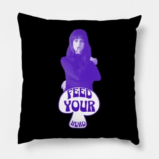 Feed Your Head (Purple and White) Pillow