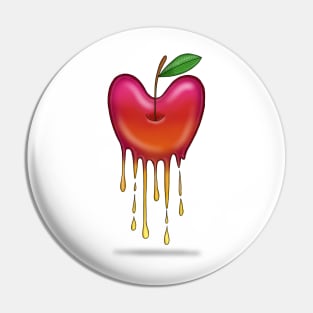 Melting Apple Fruit Surreal Pin
