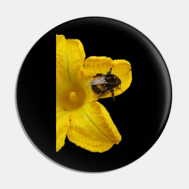 Bumble Bee on Yellow Flower Pin by RFMDesigns