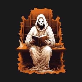 Ghost Reading Book T-Shirt