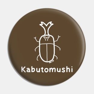 Kabutomushi (Rhino Beetle) Japanese design in white Pin