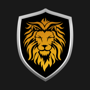 Gold Lion and Black Shield Pocket Logo T-Shirt