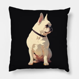 Minimalist Silhouette White French Bulldog Pillow