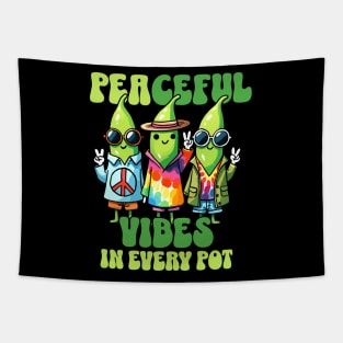 Peacefull Peas Vibes in every Pot Tapestry