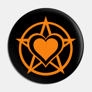 Orange Pagan Heart Cheeky Witch® Pin