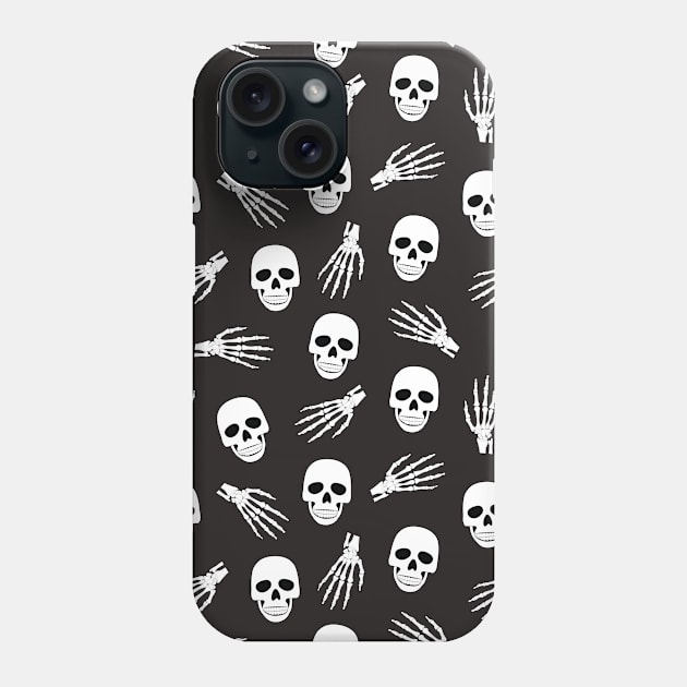 Skull and Hand Halloween Pattern Phone Case by POD-of-Gold