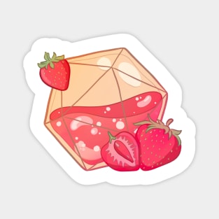 D20 Strawberry Tea Sticker Magnet