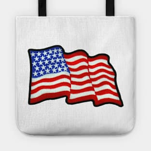 Embroidery American Flag Sticker Tote