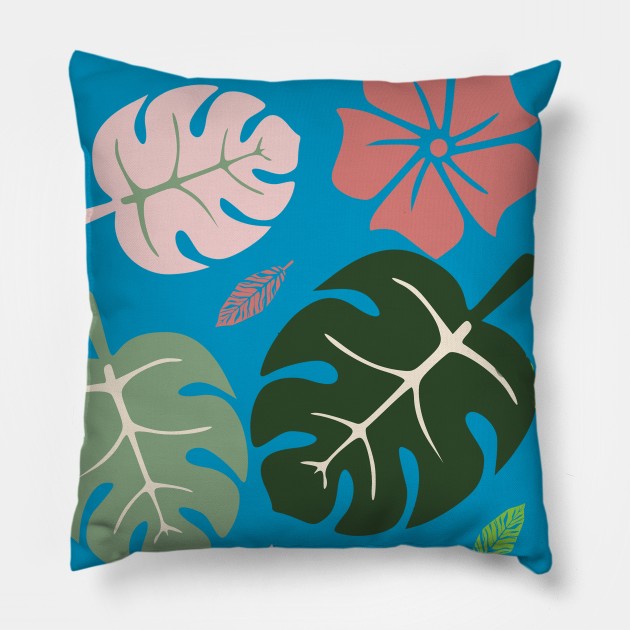 Tropical leaves Pillow by bruxamagica