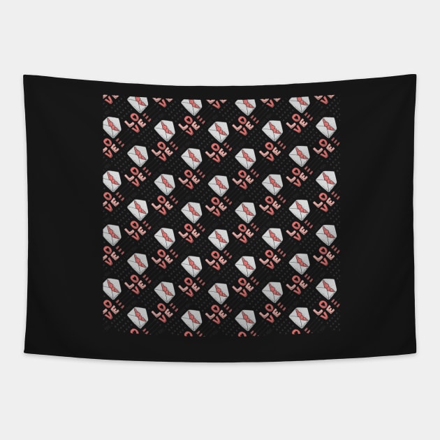 Love Letter Valentine's Day Pattern Tapestry by greenoriginals