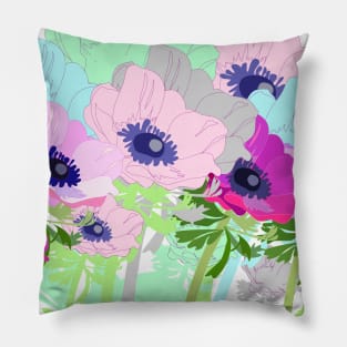 Anemones blooming in the garden Pillow