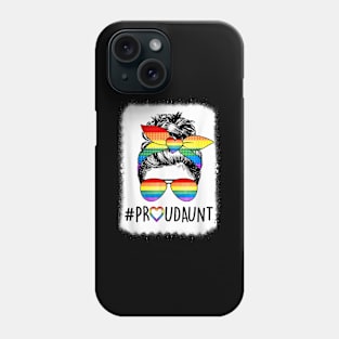 Proud Aunt Messy Bun Rainbow Lgbt Mom Phone Case