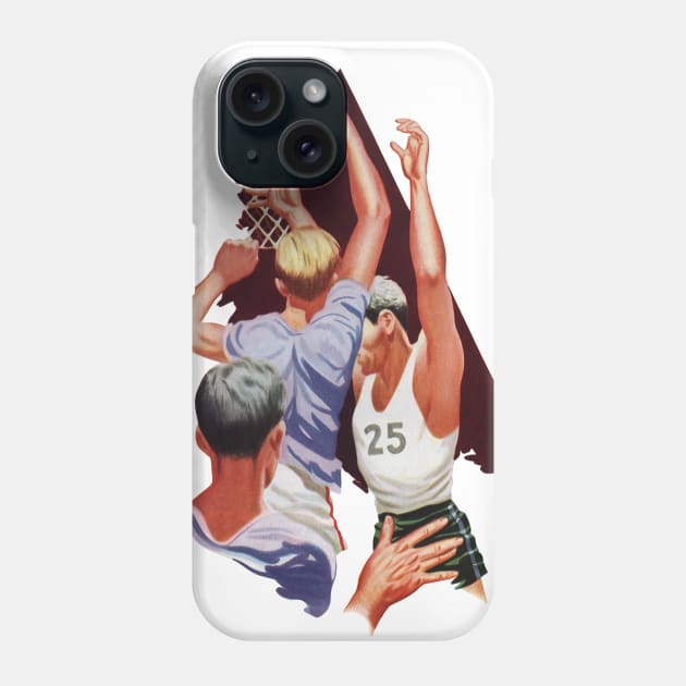 Vintage Sports Basketball Players Shooting a Blasket Phone Case by MasterpieceCafe