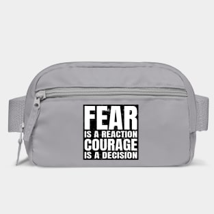 Typography Motivational Quote: "Courage is a Decision" Bag
