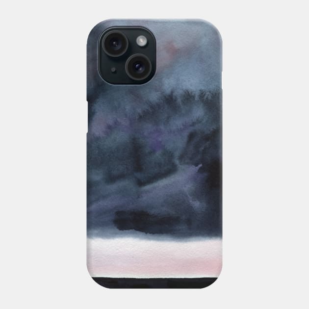 Watercolor landscape sky clouds Phone Case by Olga Berlet