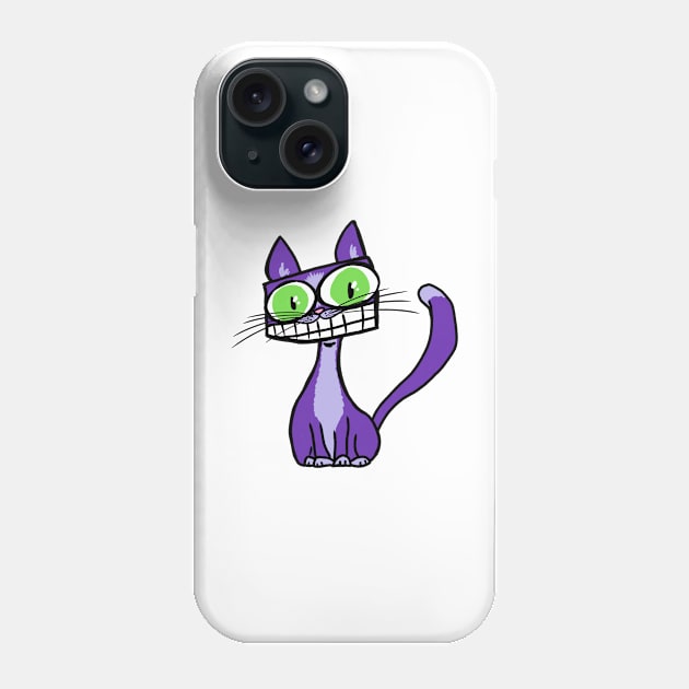 Purple Cat Phone Case by JayWillDraw