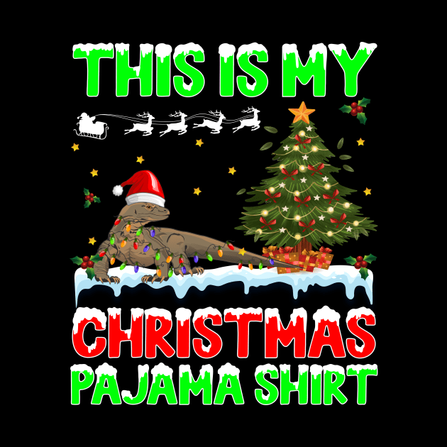 Komodo this is my Christmas pajama shirt - funny Christmas pajama shirt gift Komodo lover - Komodo with Santa hat Christmas shirt by TeesCircle