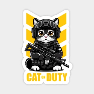 Cat on Duty Magnet