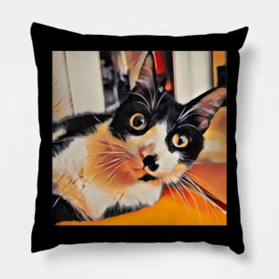 SCARED CAT FUNNY Pillow