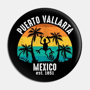 Puerto Vallarta Iguana Beach Palm Trees Pin