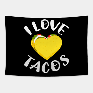 I Love Tacos Cool Taco Heart Tapestry