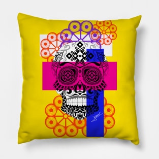 floral catrina in ecopop pose Pillow