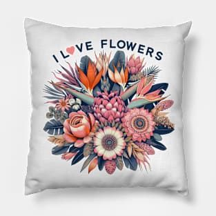 I LOVE FLOWERS FUNNY CUTE GIFT Pillow