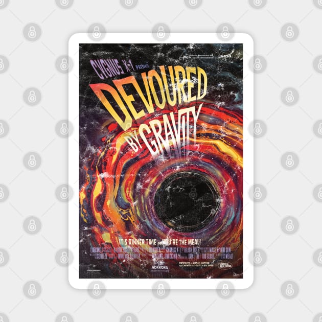 Devoured by Gravity - NASA Space Comic Book Cover (distressed) Magnet by Slightly Unhinged
