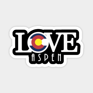 LOVE Aspen (long white text) Magnet