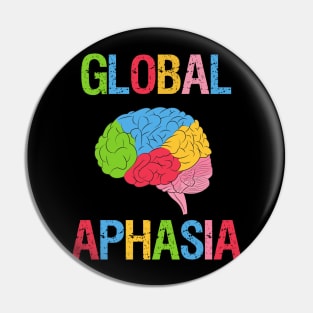 Brain Aphasia Awareness Quote in Rainbow Thinking for Analytical Elderly Pin