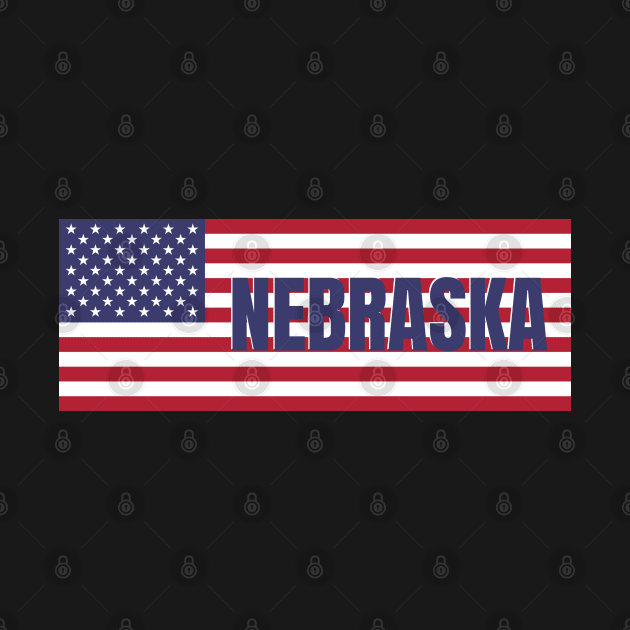 Nebraska State in American Flag by aybe7elf