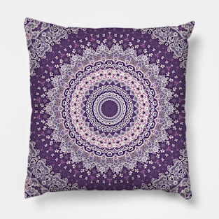 Lavender Lace Mandala Pillow