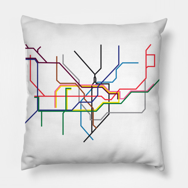 London Underground Tube Map London Underground Pillow