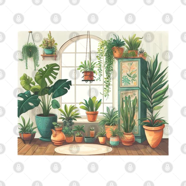 Indoor Garden Oasis - Houseplants by the Window - Indoor Jungle by Star Fragment Designs