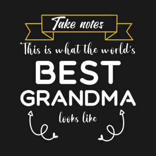 Worlds best Grandma gift GrandMothers day Birthday T-Shirt